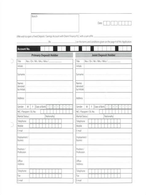 Deposit Scheme Application.